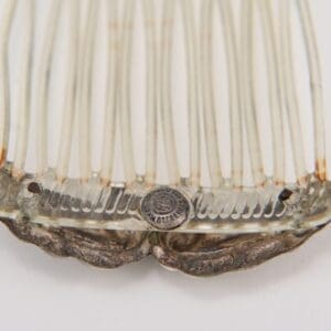 Transparent hair comb with metal details.
