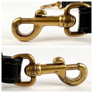 Gold clasp with "Dior" engraving, black strap.