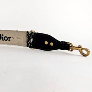Leather strap with gold clasp detail.