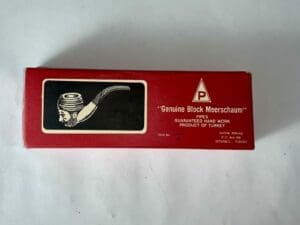 Red box with "Genuine Block Meerschaum" text.