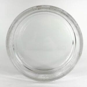 Round clear glass microwave turntable plate.