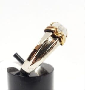Gold and silver ring with diamond.