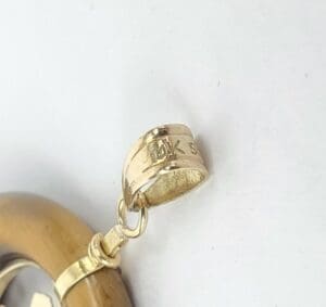 Gold ring with 10K engraving close-up.