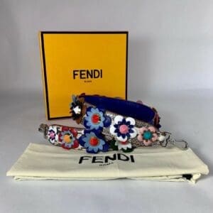Fendi floral strap with box and pouch.