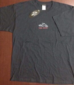 Black T-shirt with "The Band" logo.