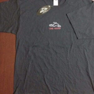 Black T-shirt with "The Band" logo.