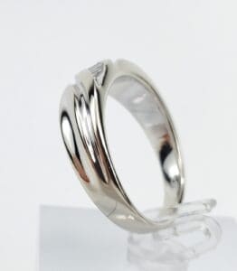 Silver ring with a sleek design.