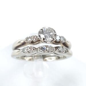 Two diamond rings with intricate designs.