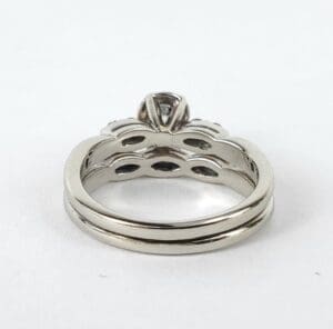 Silver ring with intricate design details.
