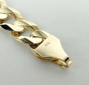 Gold chain bracelet with 10K marking.