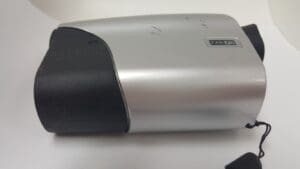 Silver and black electric pencil sharpener.