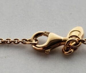 Gold chain with lobster clasp.