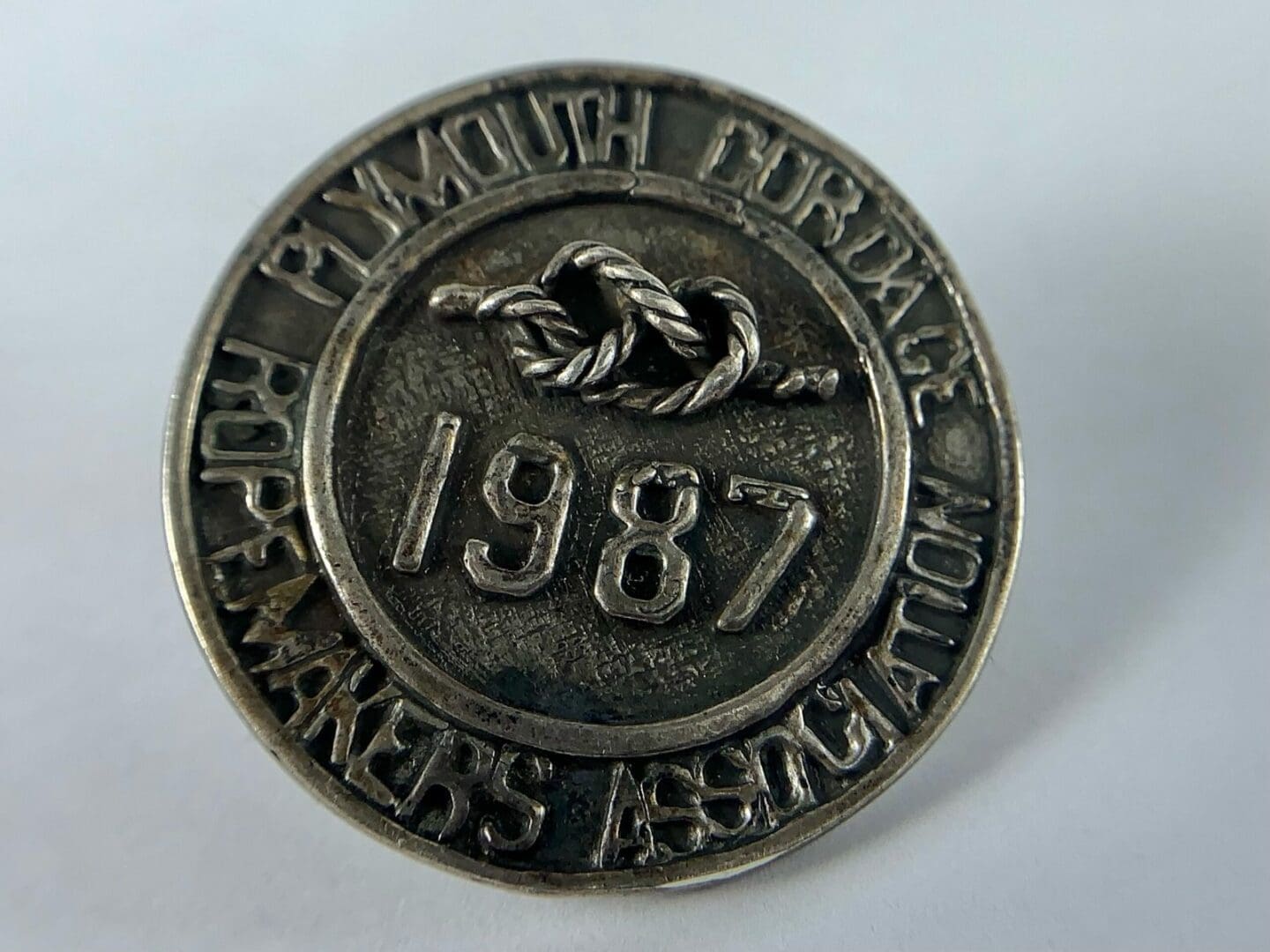 Plymouth Cordage Ropemakers Association badge, 1987.